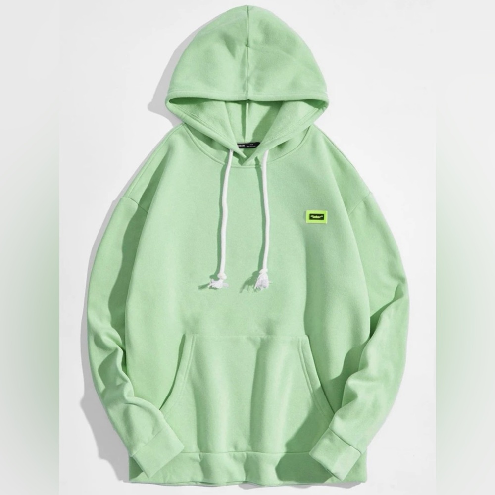 SHEIN Men Patched Detail Pocket Front Hoodie